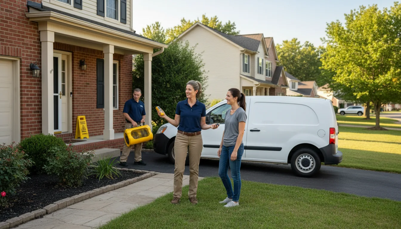 Residential water damage restoration in Fisher, IL